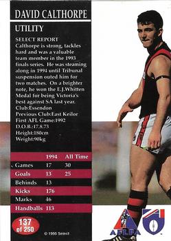 1995 Select AFL #137 David Calthorpe Back